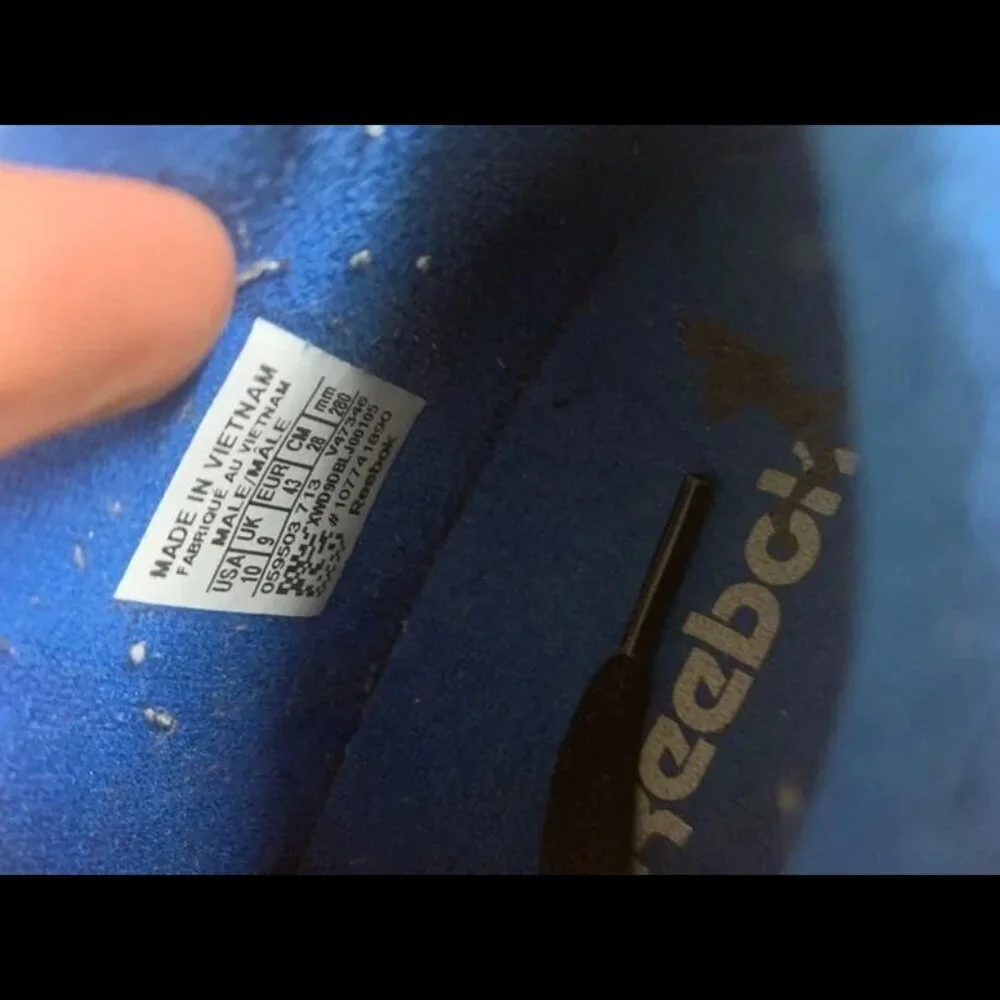 Size 10 - Reebok Lifestyle GL‎ 6000 V47346 Mens Black Trust Blue Sneaker Shoes